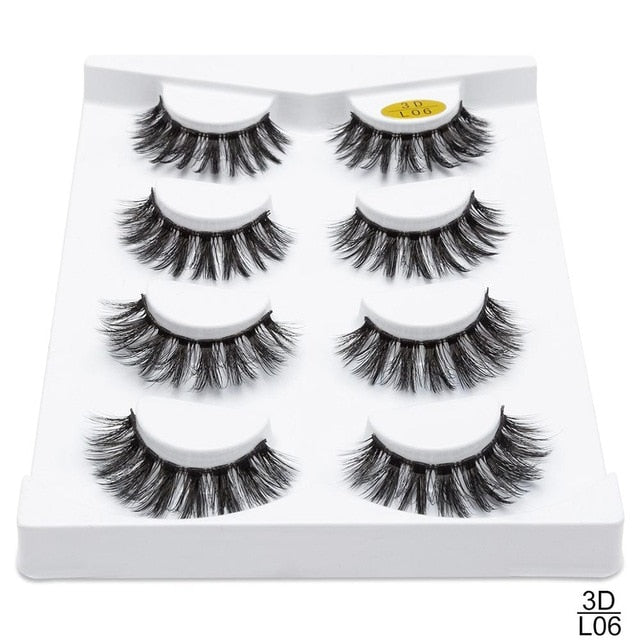 5 Pairs 3D Mink Lashes Thickness False Eyelashes