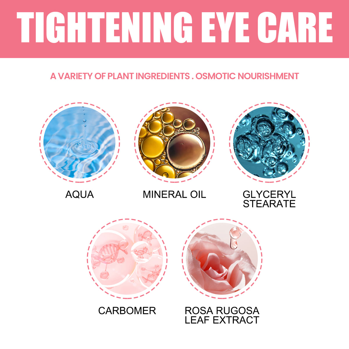 Rosehip Eye Cream Stick, Eye Area Moisturizing Light Line Dark Circles Lift Firming Eye Cream