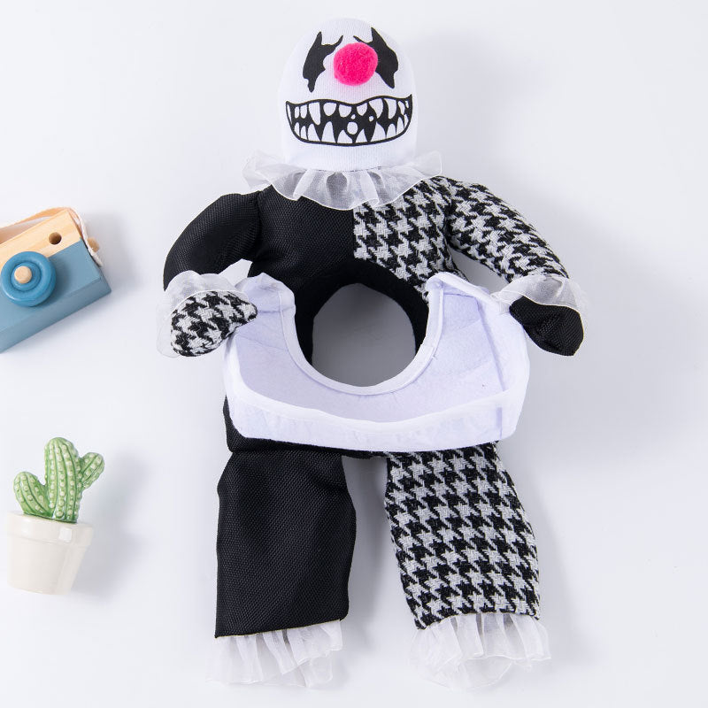 Pet clothes are funny take a knife transform into a pet dog Halloween pet