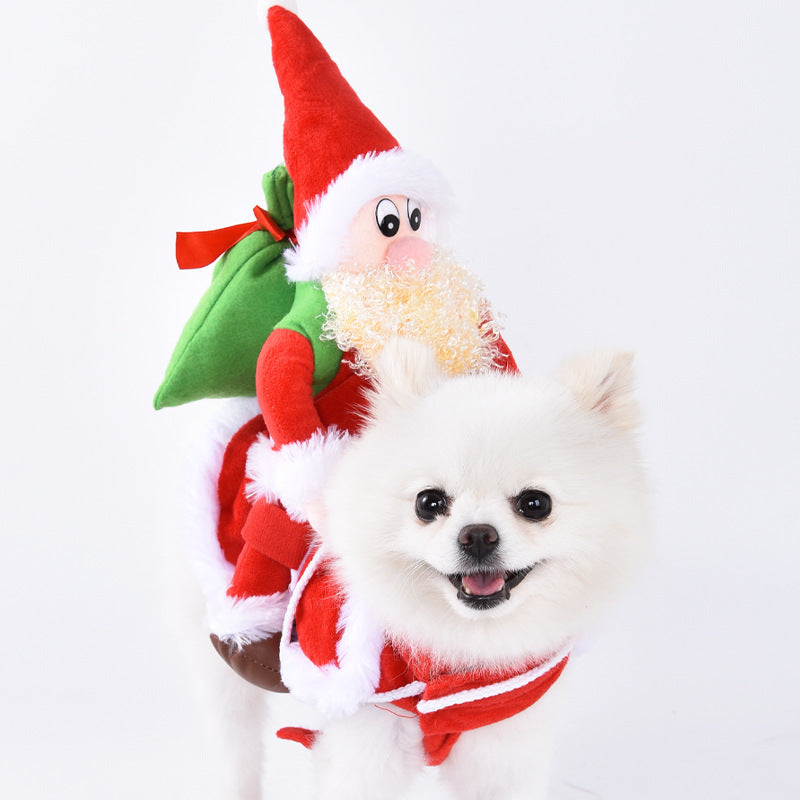 Pet clothes are funny take a knife transform into a pet dog Halloween pet