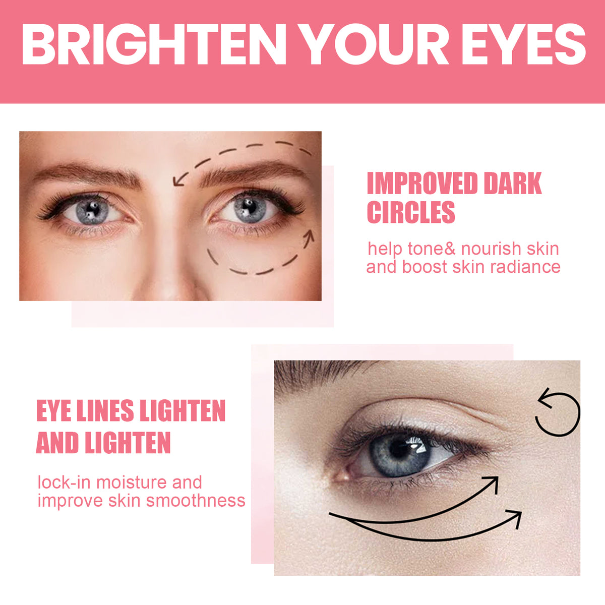 Rosehip Eye Cream Stick, Eye Area Moisturizing Light Line Dark Circles Lift Firming Eye Cream